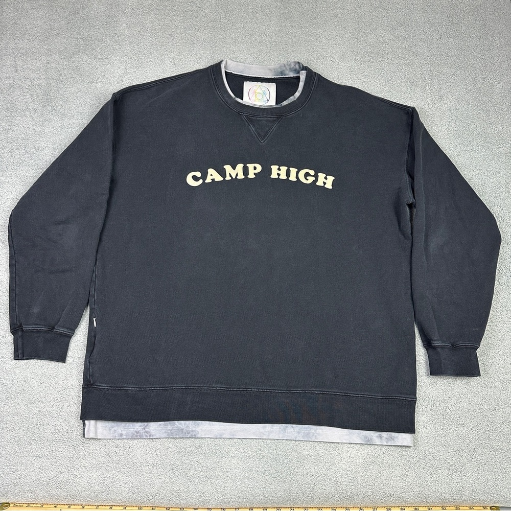 Camp High Collective Sweatshirt Mens 2XL Space Dye Black Tie Dye Hippie READ